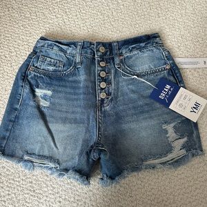 Jean shorts never worn!! High rise/dream fit.